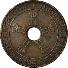 Coin, CONGO FREE STATE, Leopold II, 10 Centimes, 1888, EF(40-45), Copper, KM:4