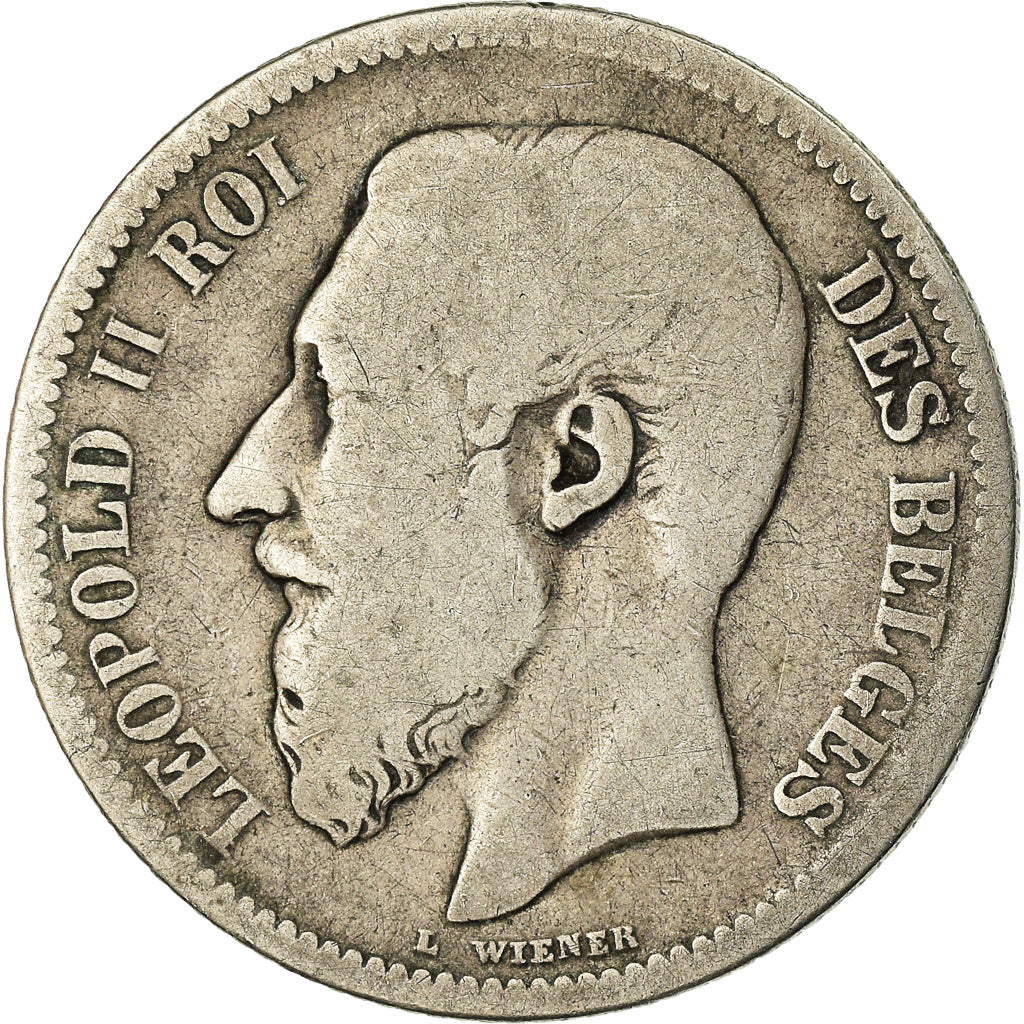 Coin, Belgium, Leopold II, 2 Francs, 2 Frank, 1868, VF(20-25), Silver, KM:30.1