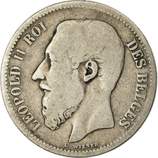 Coin, Belgium, Leopold II, 2 Francs, 2 Frank, 1868, VF(20-25), Silver, KM:30.1