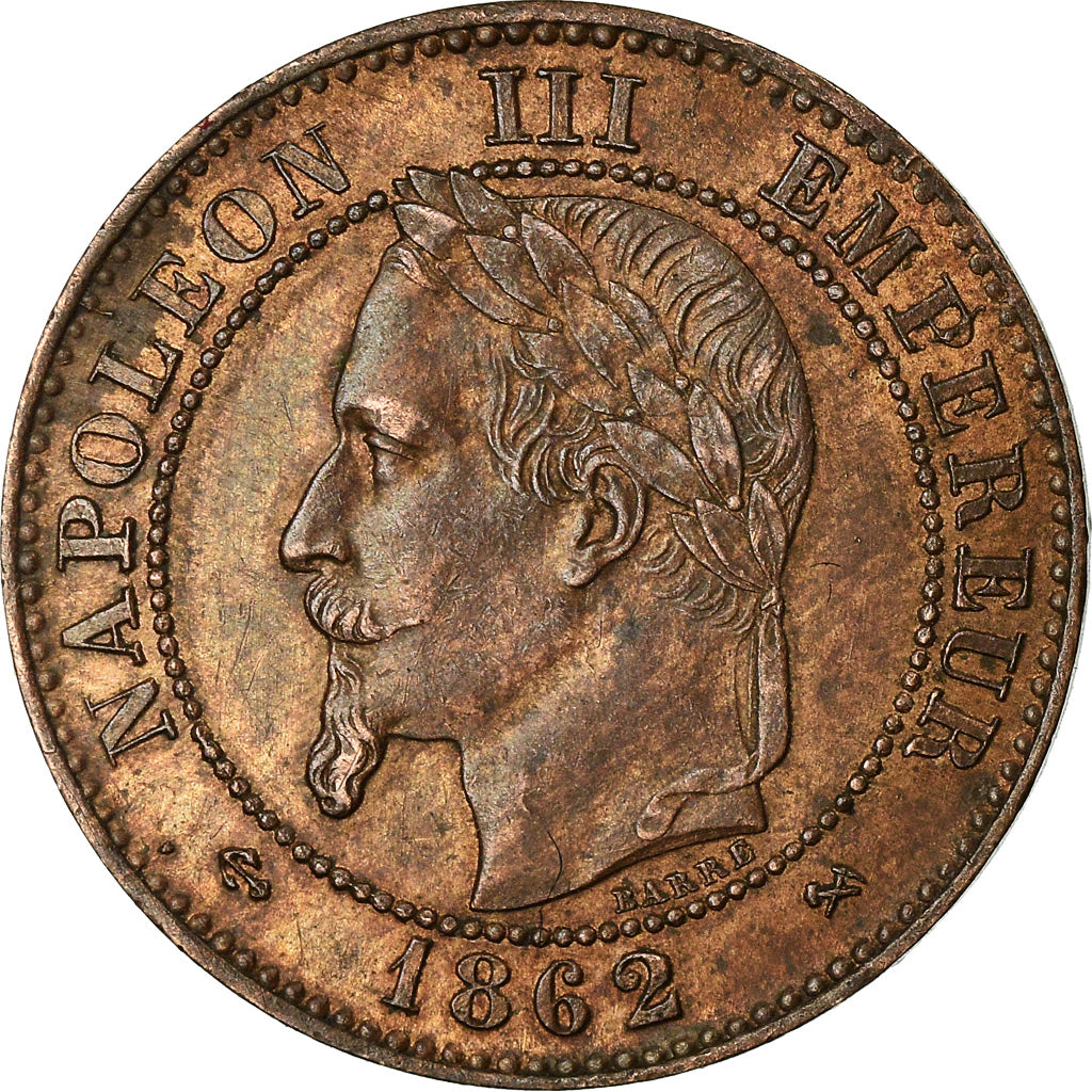 Moneda, Francia, Napoleon III, 2 Centimes, 1862, Bordeaux, MBC+