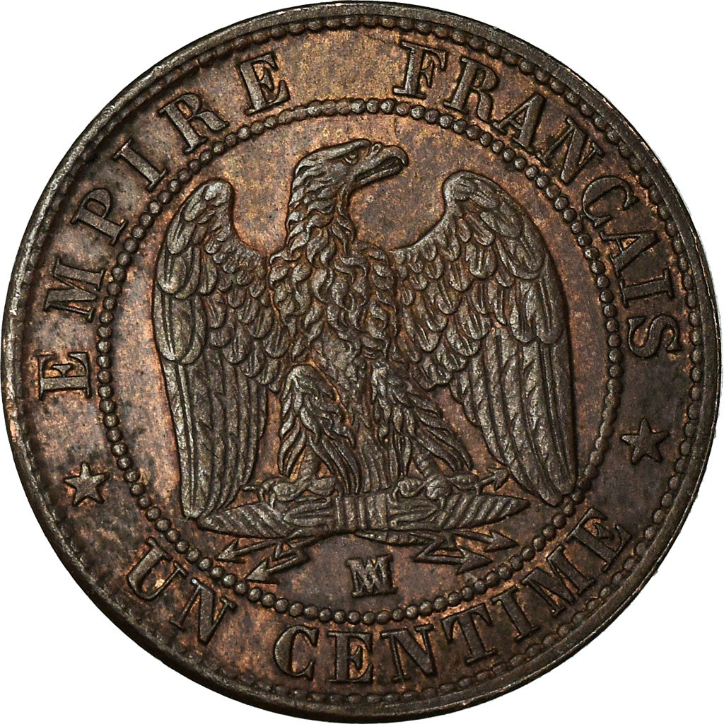 Moeda, França, Napoleon III, Centime, 1853, Marseille, Rara, AU(50-53)