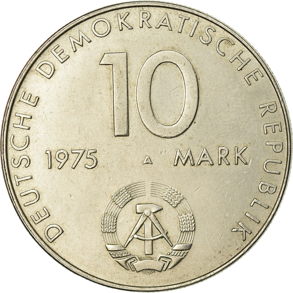 Coin, GERMAN-DEMOCRATIC REPUBLIC, 10 Mark, 1975, Berlin, AU(50-53)
