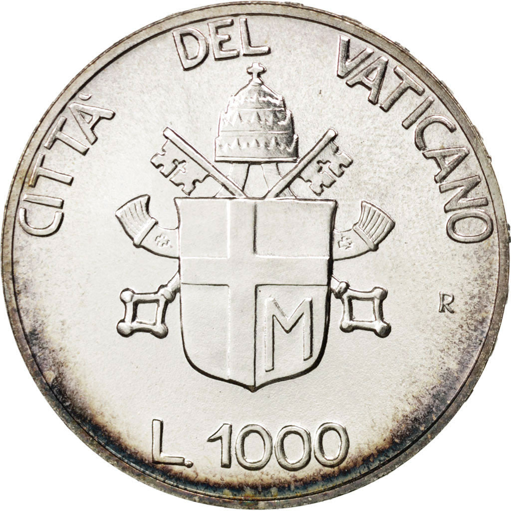 Coin, VATICAN CITY, John Paul II, 1000 Lire, 1990, MS(63), Silver, KM:226