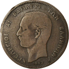 Coin, Greece, George I, 5 Lepta, 1882, VF(20-25), Copper, KM:54