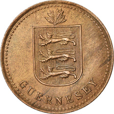 Coin, Guernsey, 4 Doubles, 1918, Heaton, AU(55-58), Bronze, KM:13