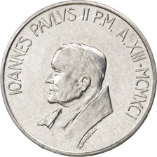 VATICAN CITY, 10 Lire, 1991, KM #228, MS(63), Aluminum, 23, 1.58