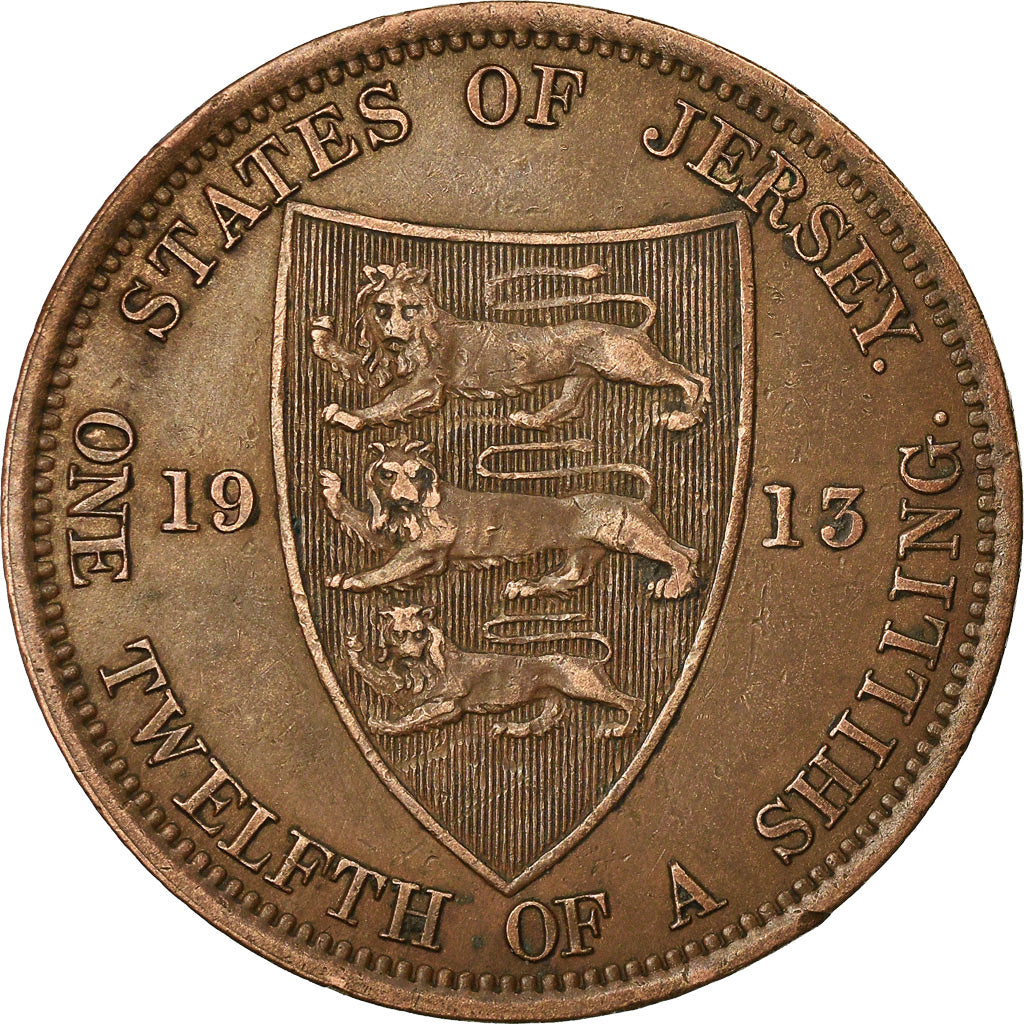 Moneta, Jersey, George V, 1/12 Shilling, 1913, BB+, Bronzo, KM:12