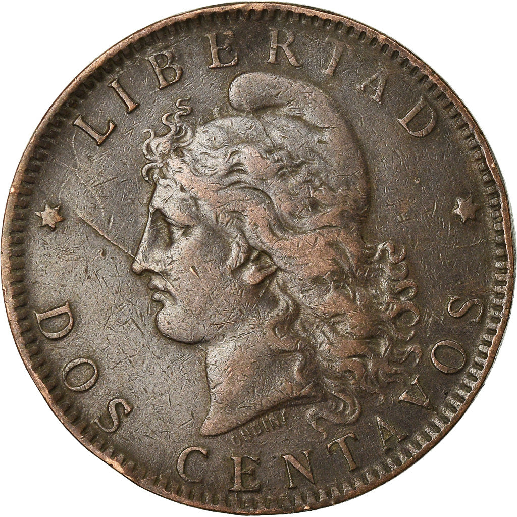 Coin, Argentina, 2 Centavos, 1891, EF(40-45), Bronze, KM:33