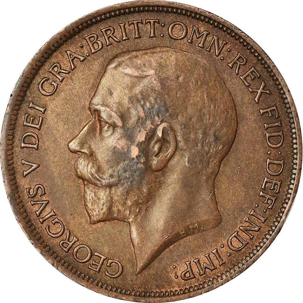 Coin, Great Britain, George V, Penny, 1917, AU(50-53), Bronze, KM:810