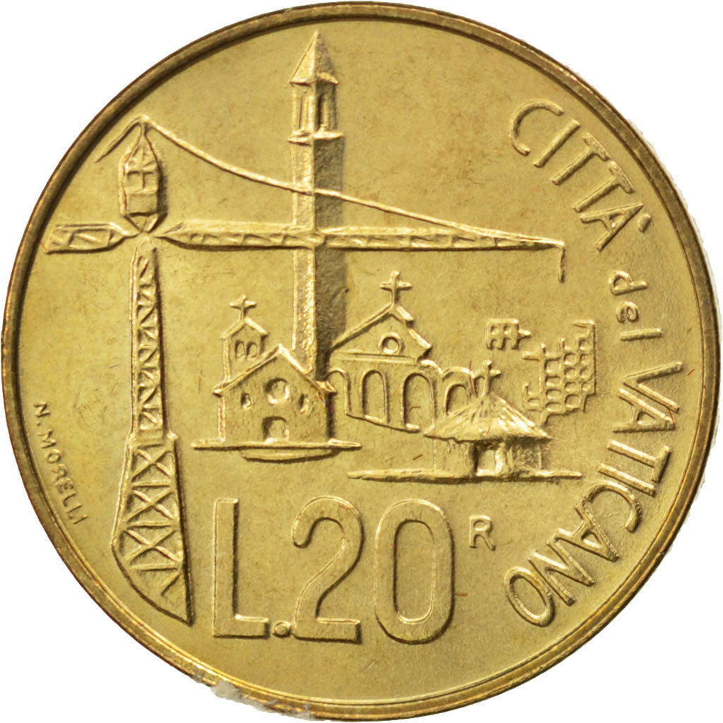 Coin, VATICAN CITY, John Paul II, 20 Lire, 1991, MS(63), Aluminum-Bronze, KM:229