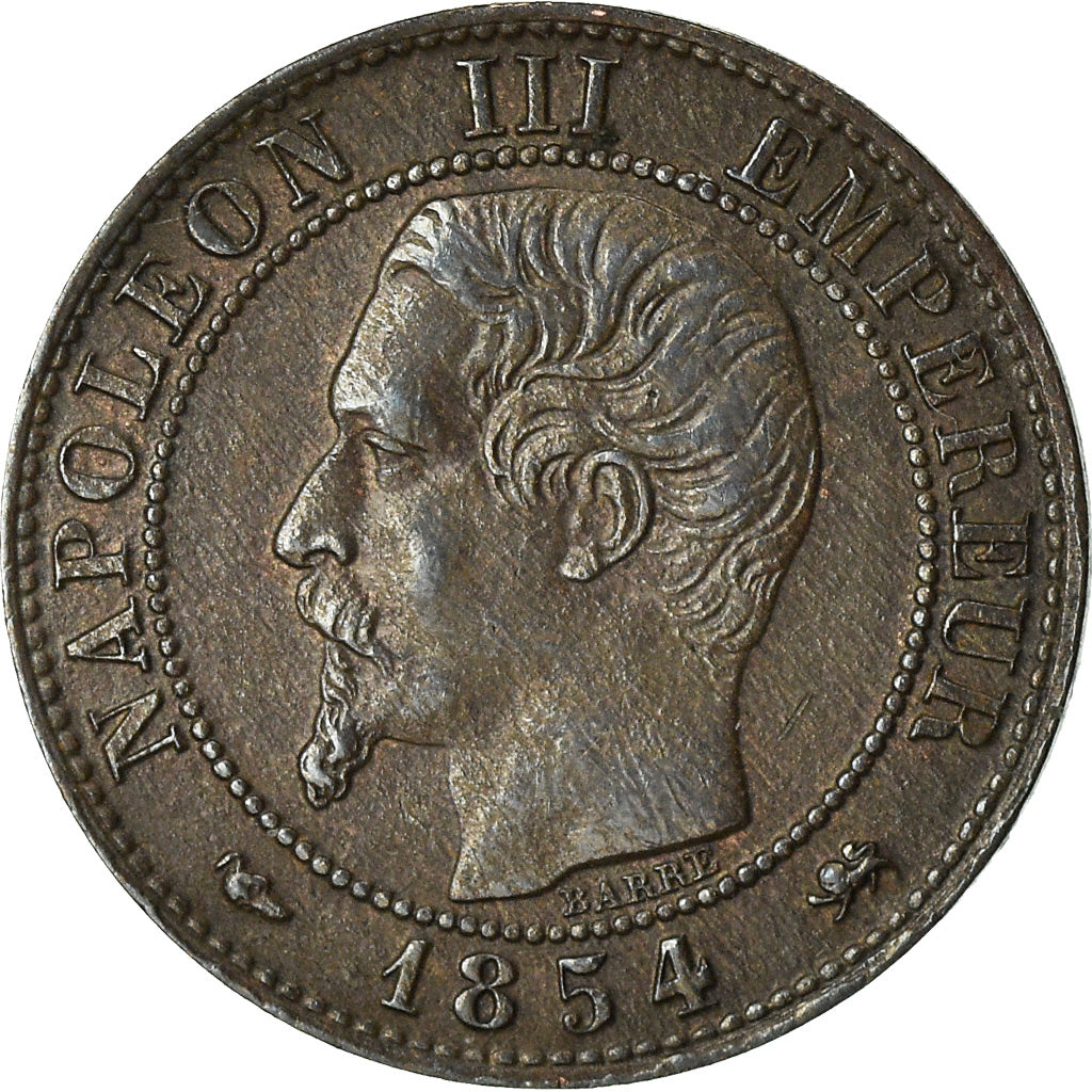 Coin, France, Napoleon III, Centime, 1854, Lyon, EF(40-45), KM 775.4