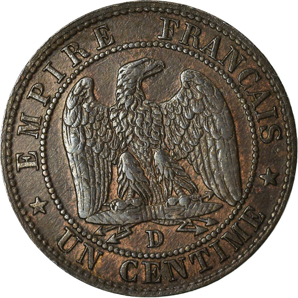 Coin, France, Napoleon III, Centime, 1854, Lyon, EF(40-45), KM 775.4