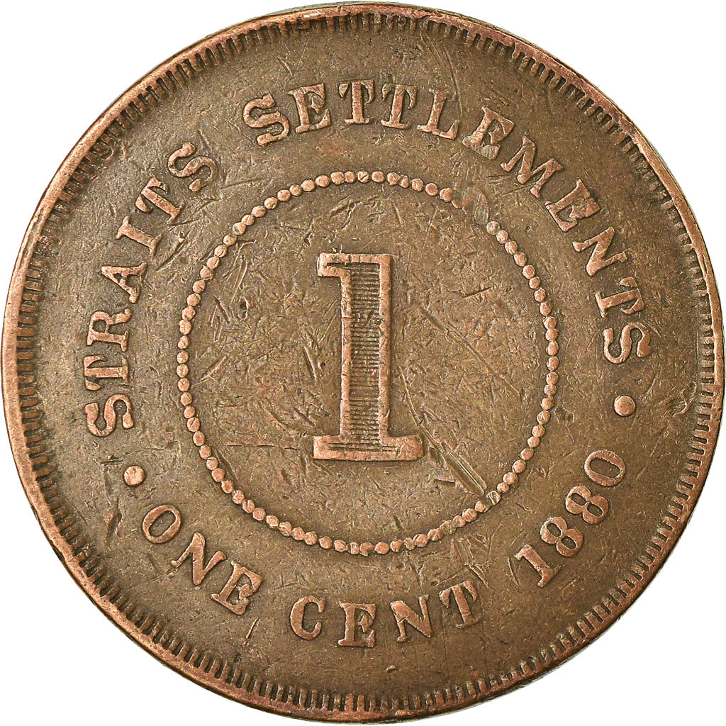 Munten, Straits Settlements, Cent, 1880, FR+, Koper