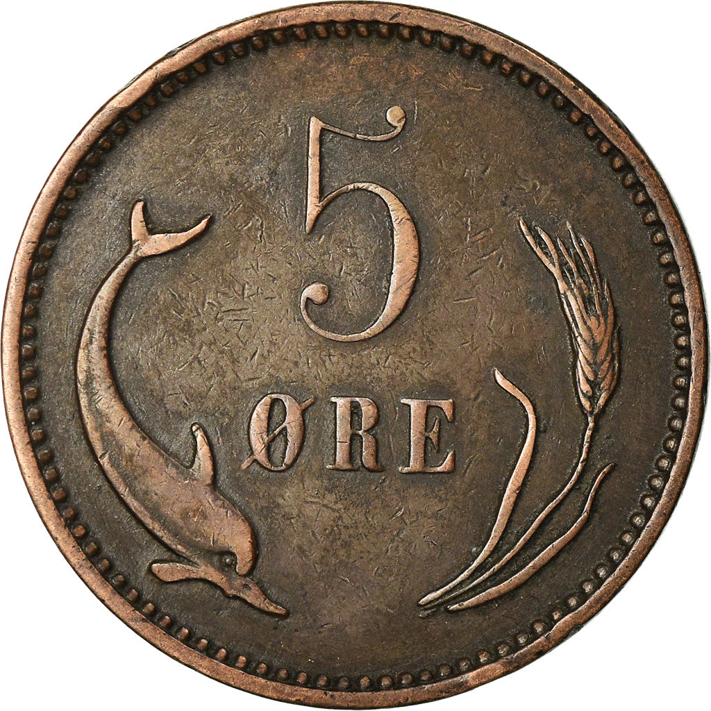 Coin, Denmark, Christian IX, 5 Öre, 1906, Copenhagen, EF(40-45), Bronze