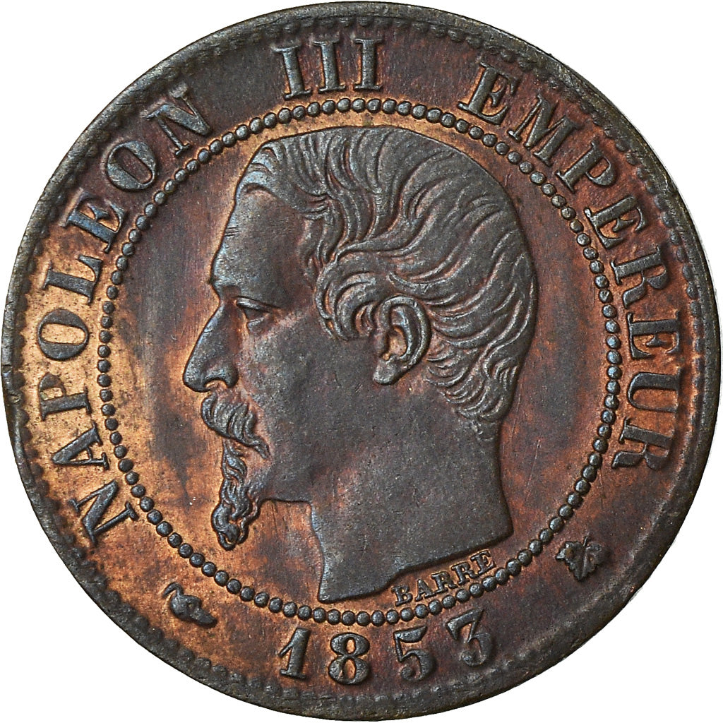Coin, France, Napoleon III, Centime, 1853, Bordeaux, EF(40-45), KM 775.5