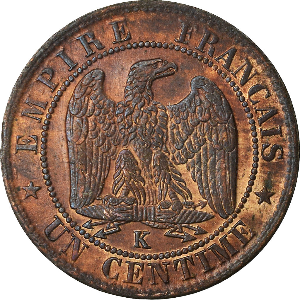 Coin, France, Napoleon III, Centime, 1853, Bordeaux, EF(40-45), KM 775.5