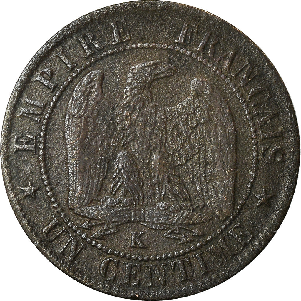 Moneta, Francia, Napoleon III, Centime, 1856, Bordeaux, MB