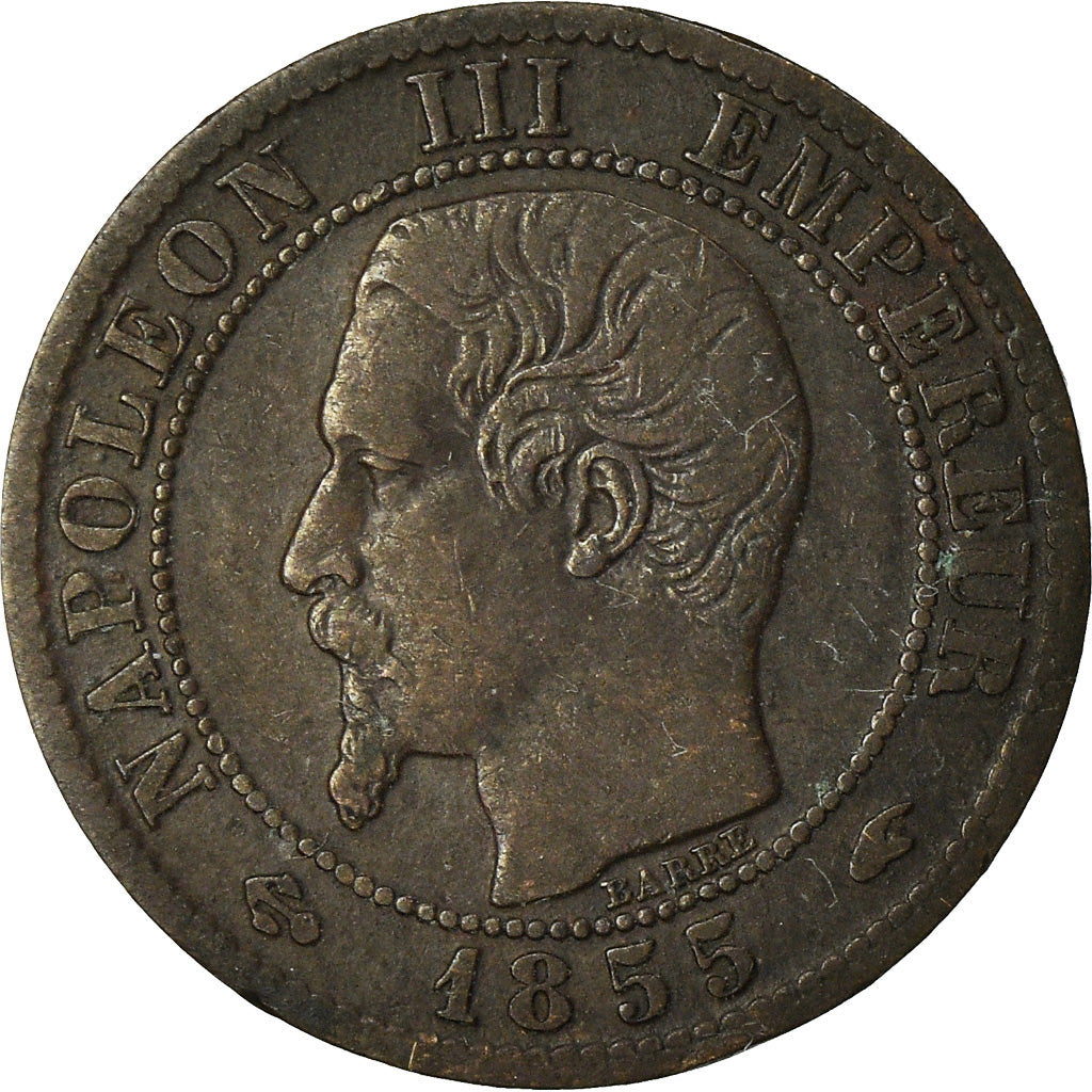 Coin, France, Napoleon III, Centime, 1855, Paris, VF(20-25), KM 775.1