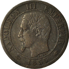 Coin, France, Napoleon III, Centime, 1855, Paris, VF(20-25), KM 775.1