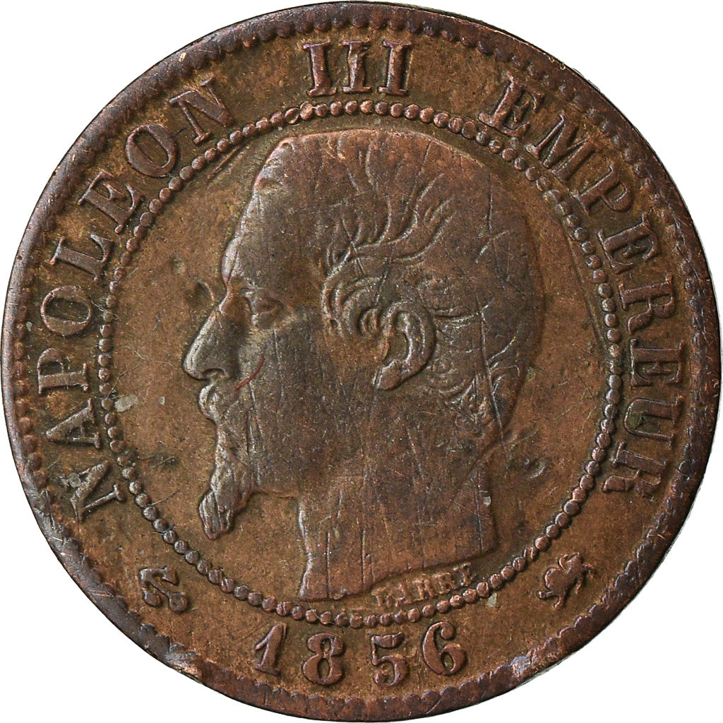 Moneta, Francja, Napoleon III, Napoléon III, Centime, 1856, Lyon, Rzadkie