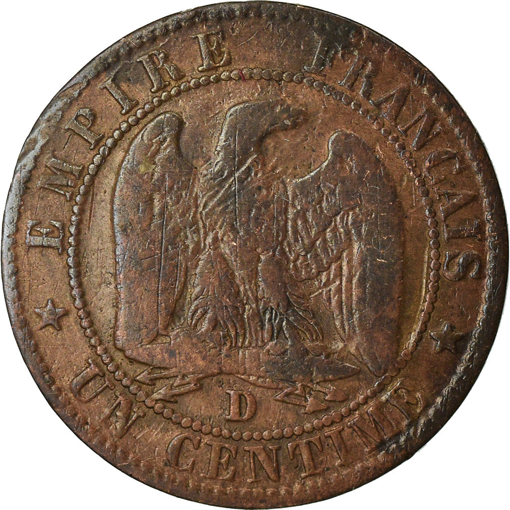 Moneta, Francja, Napoleon III, Napoléon III, Centime, 1856, Lyon, Rzadkie