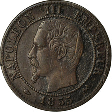 Coin, France, Napoleon III, Centime, 1855, Rouen, VF(30-35), KM 775.2