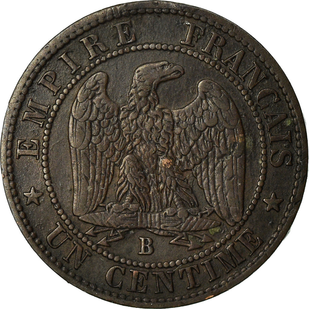 Coin, France, Napoleon III, Centime, 1855, Rouen, VF(30-35), KM 775.2