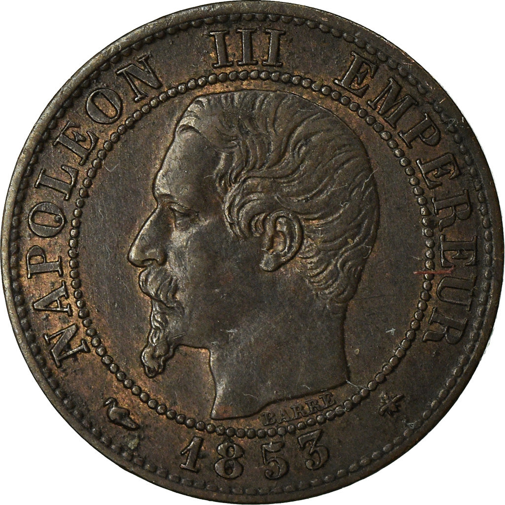 Coin, France, Napoleon III, Centime, 1853, Strasbourg, EF(40-45), KM 775.3