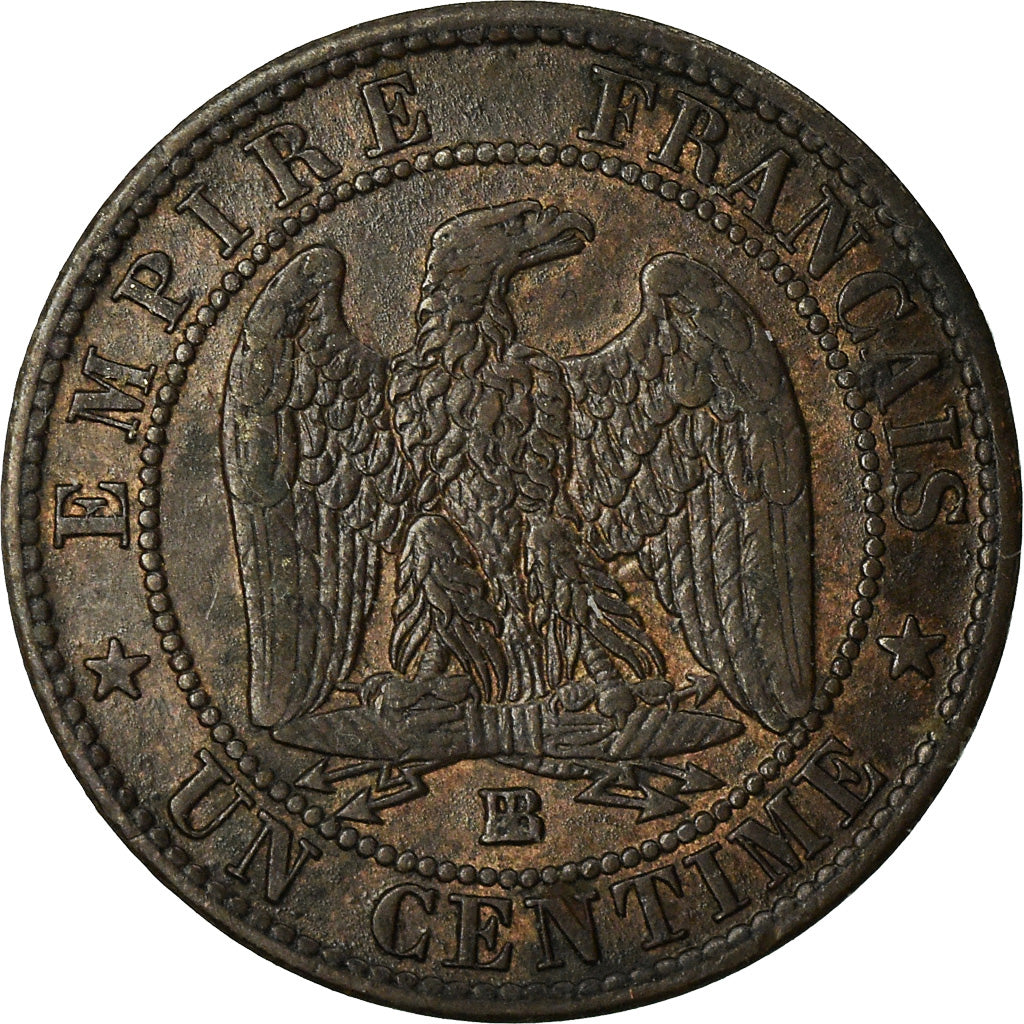 Coin, France, Napoleon III, Centime, 1853, Strasbourg, EF(40-45), KM 775.3
