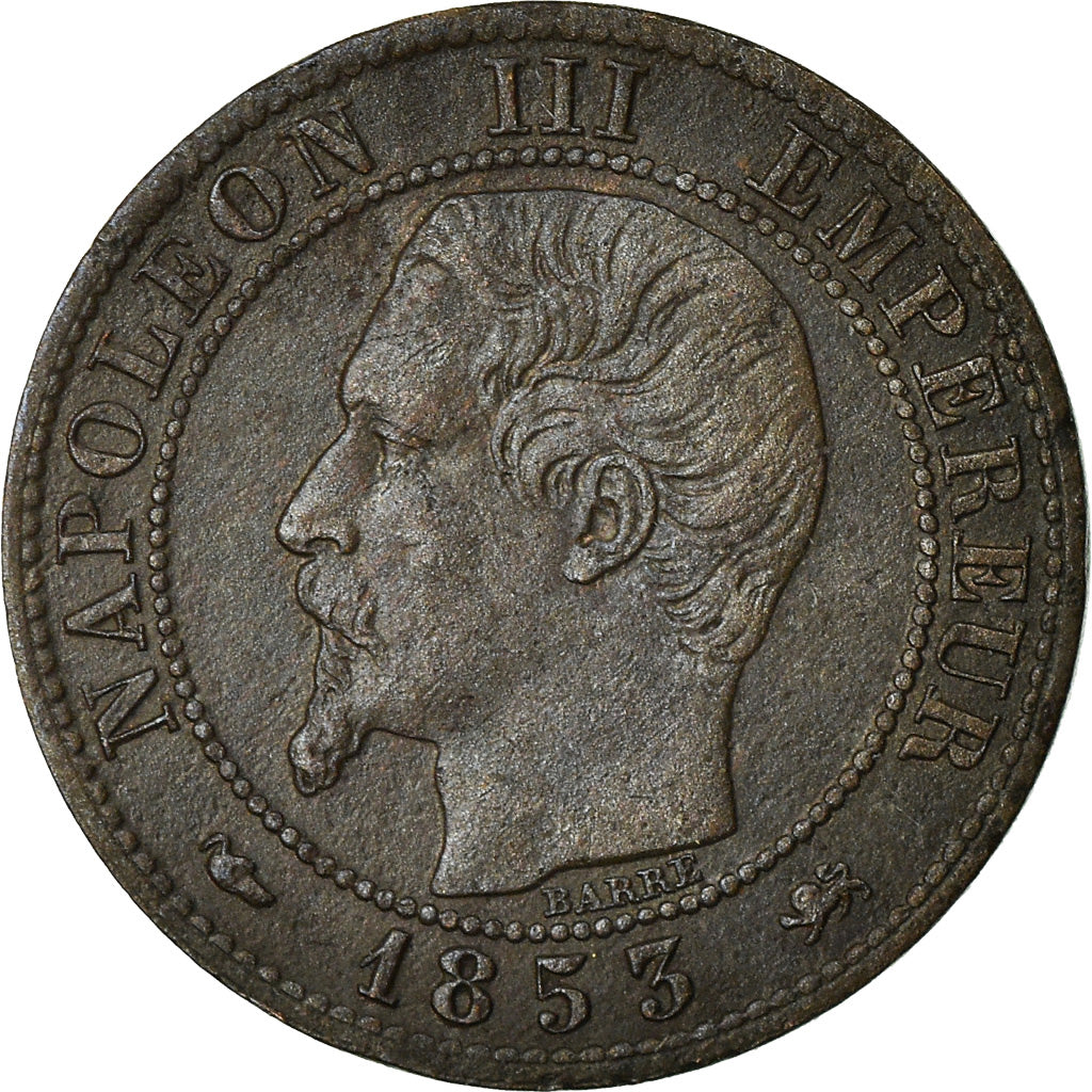 Coin, France, Napoleon III, Centime, 1853, Lyon, VF(30-35), KM 775.4