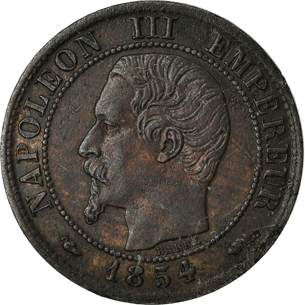 Coin, France, Napoleon III, Centime, 1854, Marseille, EF(40-45), KM 775.6