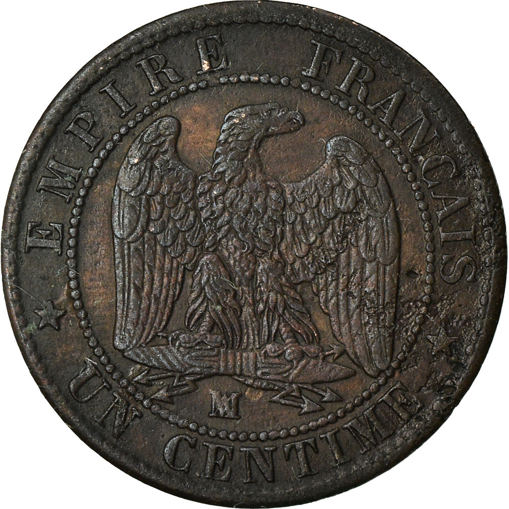Coin, France, Napoleon III, Centime, 1854, Marseille, EF(40-45), KM 775.6