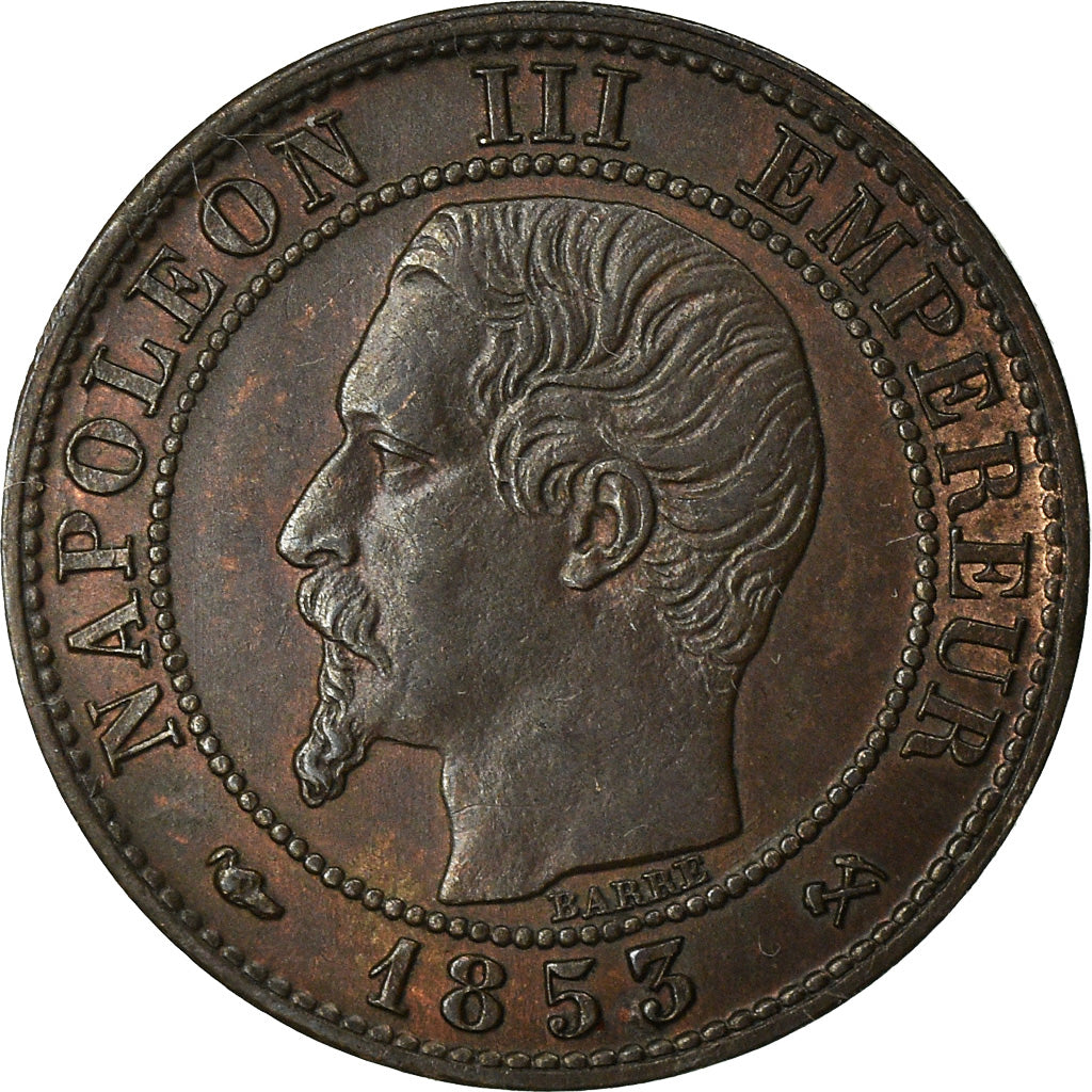 Coin, France, Napoleon III, Centime, 1853, Rouen, EF(40-45), KM 775.2