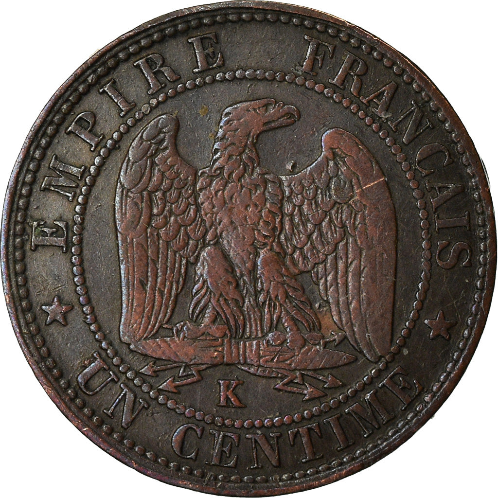Monnaie, France, Napoleon III, Centime, 1857, Bordeaux, TB, Gad 86