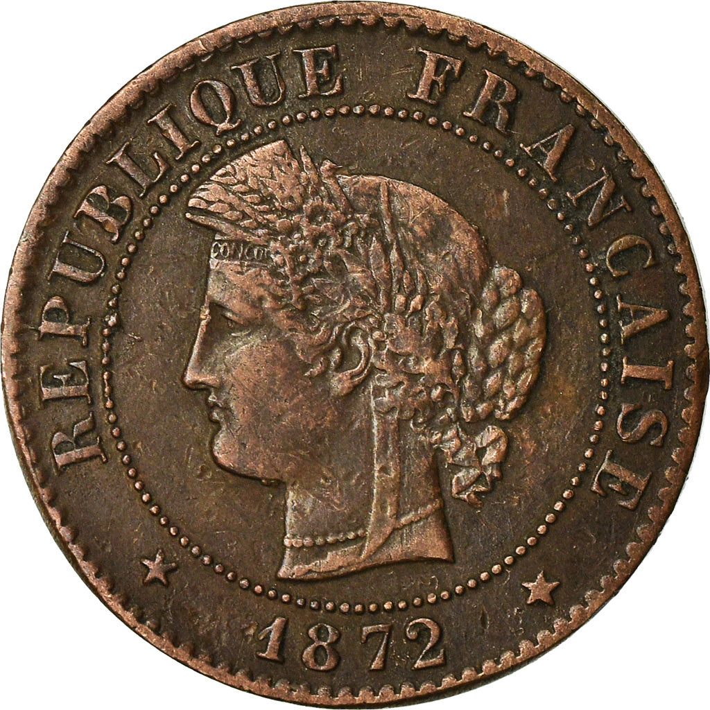 Monnaie, France, Cérès, Centime, 1872, Bordeaux, TTB, Bronze, Gadoury:88