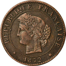 Monnaie, France, Cérès, Centime, 1872, Bordeaux, TTB, Bronze, Gadoury:88