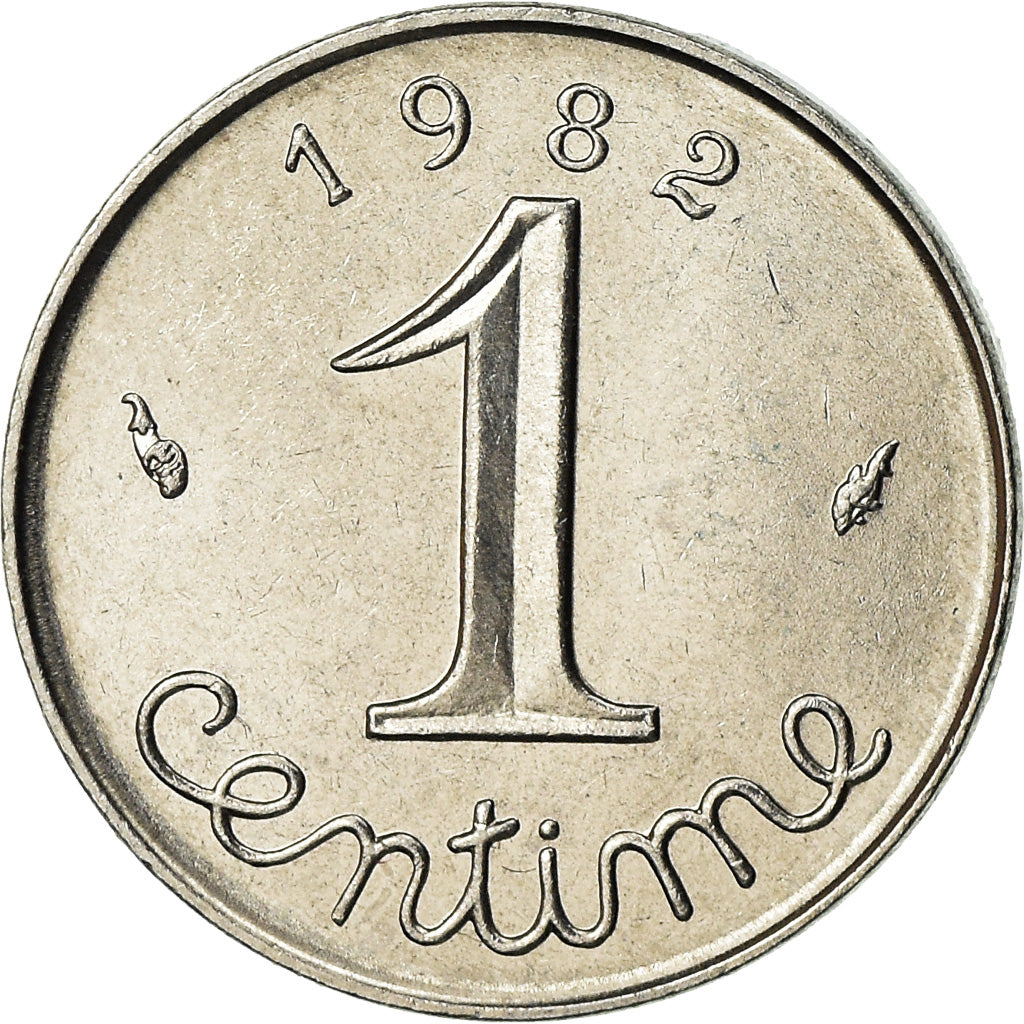 Moeda, França, Épi, Centime, 1982, Paris, AU(55-58), Aço Inoxidável, KM:928