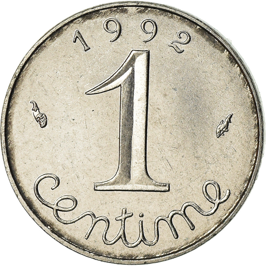 Moneta, Francja, Épi, Centime, 1992, Paris, AU(55-58), Stal nierdzewna, KM:928