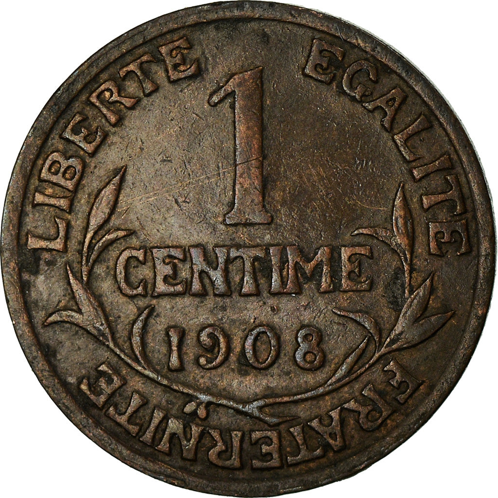 Moneta, Francia, Dupuis, Centime, 1908, Paris, BB, Bronzo, KM:840, Gadoury:90