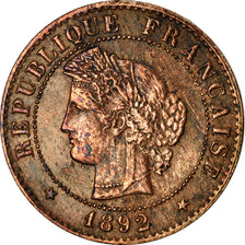 Moneta, Francia, Cérès, Centime, 1892, Paris, BB, Bronzo, KM:826.1, Gadoury:88