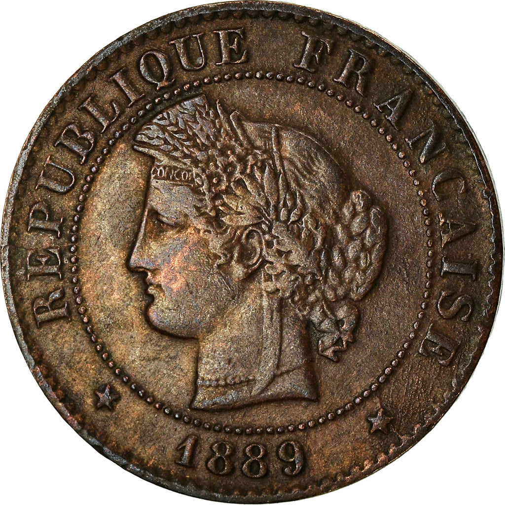 Moeda, França, Cérès, Centime, 1889, Paris, EF(40-45), Bronze, KM:826.1