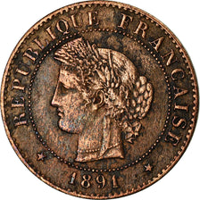 Monnaie, France, Cérès, Centime, 1891, Paris, TB+, Bronze, Gadoury:88