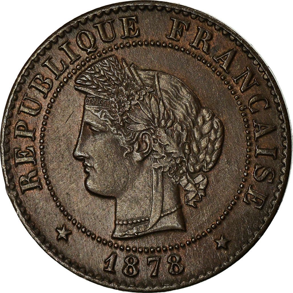 Coin, France, Cérès, Centime, 1878, Bordeaux, AU(50-53), Bronze, KM:826.2