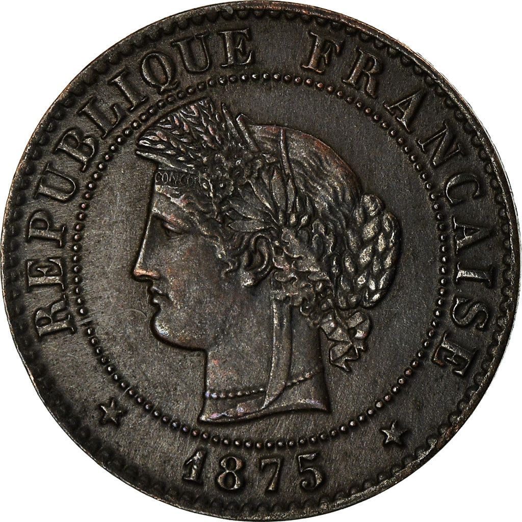 Coin, France, Cérès, Centime, 1875, Bordeaux, EF(40-45), Bronze, KM:826.2