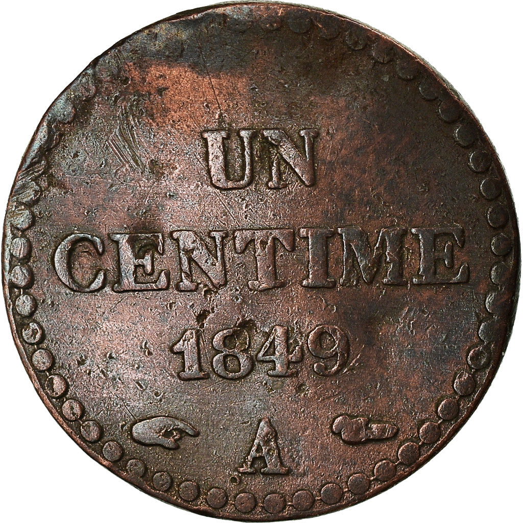 Münze, Frankreich, Dupré, Centime, 1849, Paris, S+, Bronze, KM:754, Gadoury:84