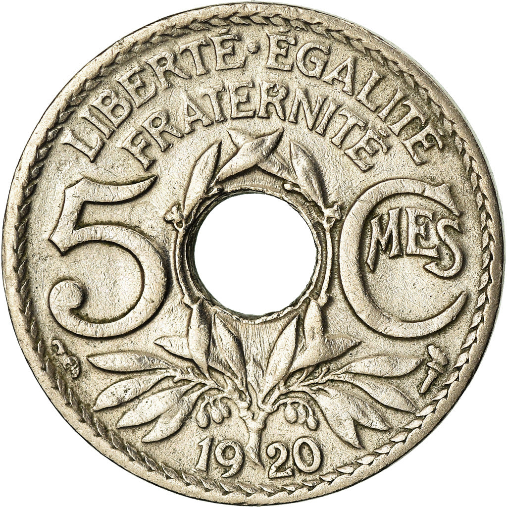 Coin, France, Lindauer, 5 Centimes, 1920, AU(50-53), Copper-nickel, KM:865