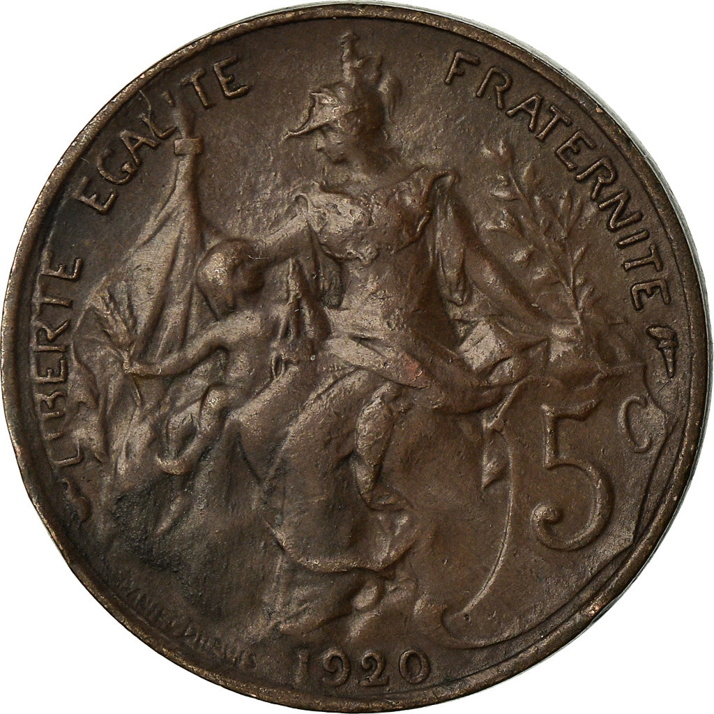 Coin, France, Dupuis, 5 Centimes, 1920, Paris, EF(40-45), Bronze, KM:842