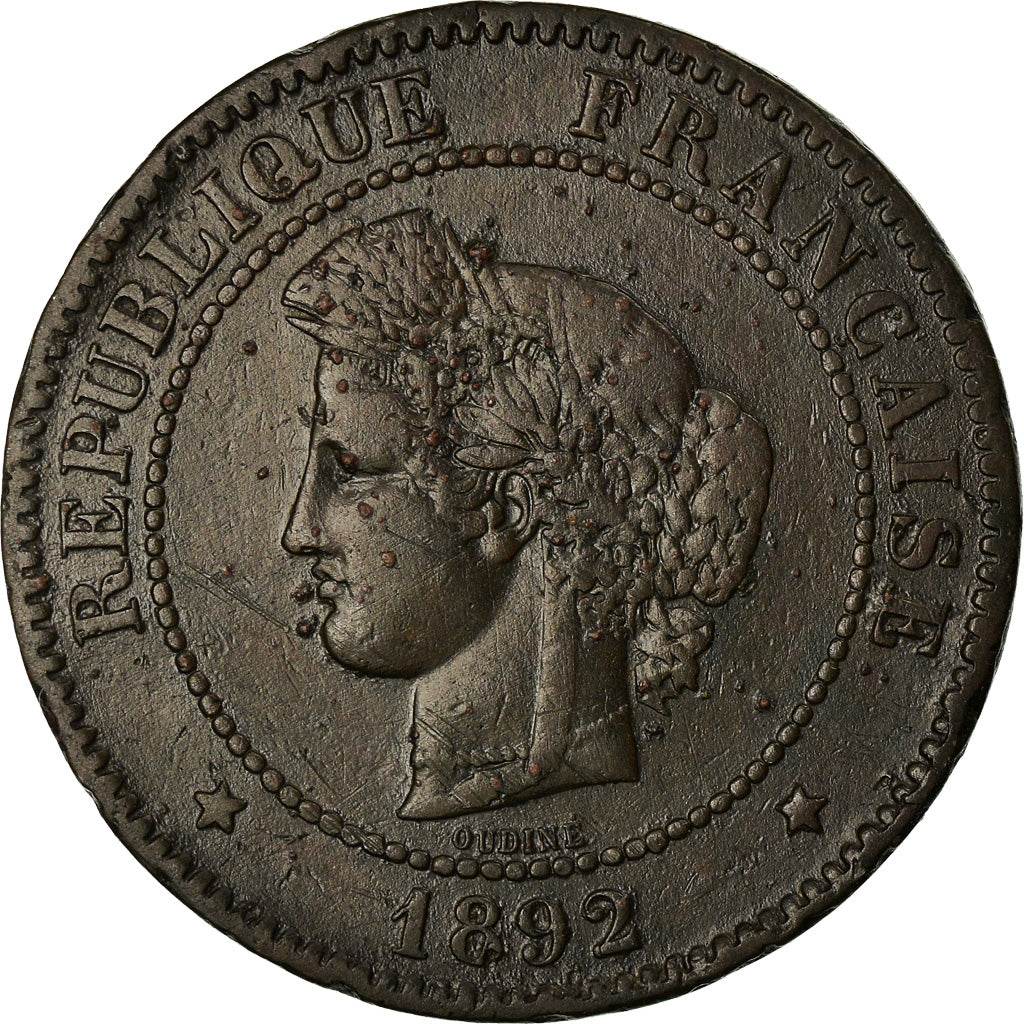 Coin, France, Cérès, 5 Centimes, 1892, Paris, EF(40-45), Bronze, KM:821.1