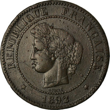 Coin, France, Cérès, 5 Centimes, 1892, Paris, EF(40-45), Bronze, KM:821.1