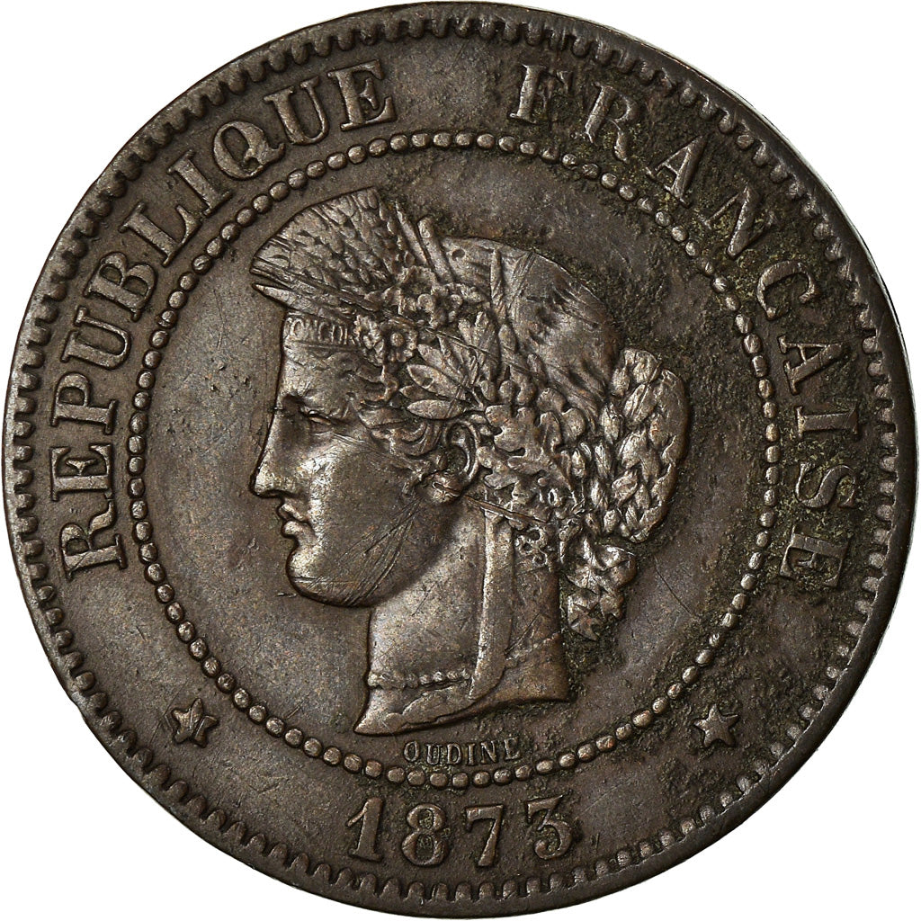 Coin, France, Cérès, 5 Centimes, 1873, Bordeaux, EF(40-45), Bronze, KM:821.2